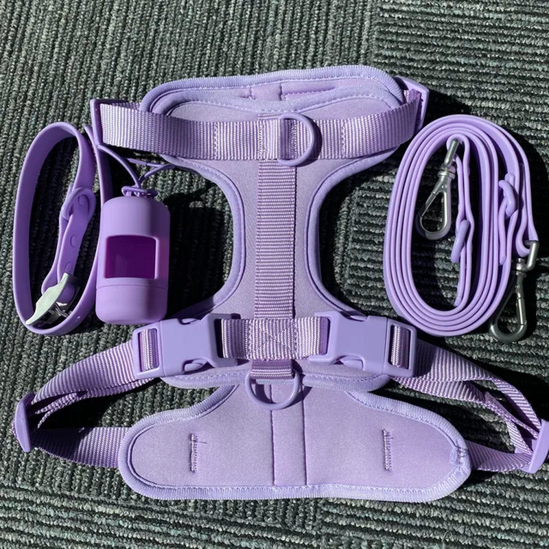 Dog Harness and Leash Set No Pull Dog Vest Harness PVC Waterproof Dog Leash Collar for Small Medium Large Dogs