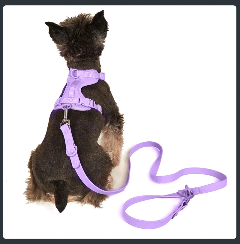 Dog Harness and Leash Set No Pull Dog Vest Harness PVC Waterproof Dog Leash Collar for Small Medium Large Dogs